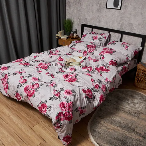 Комплект постільної білизни Moon&Star Бязь Gold Люкс Rose Whisper Полуторний Євро 160х220наволочки 2х40х60 - фото 5