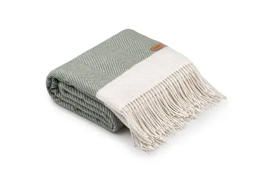 Плед Ardesto Leonardo Bianco 140x200 см 100% шерсть зеленый (ART0504LB) - фото 6