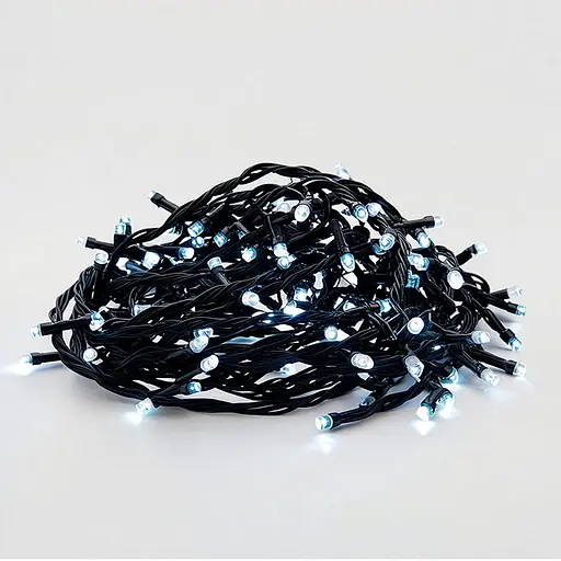Новорічна гірлянда кімнатна нитка GarlandoPro 22 м 220 LED чорний провід Біле світло W220LED22MBW - фото 3