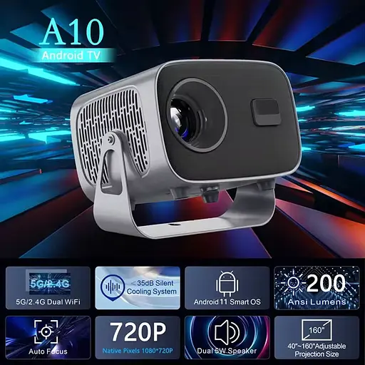 Проектор 4k ver.1 Android A10 Black - фото 8