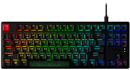 HyperX Клавіатура Alloy Origins Core PBT Aqua USB RGB ENG/RU Black - фото 2