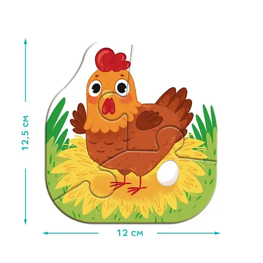 Дитячий пазл 4 в 1 "Baby puzzle. Сільські тварини" DoDo Toys 300686 набір 4 в 1 - фото 4