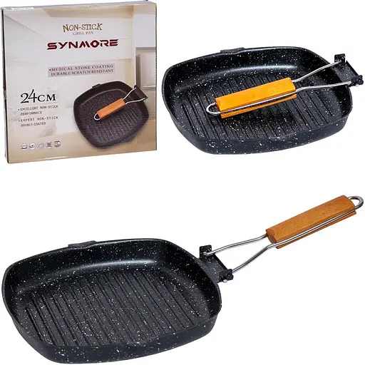 Сковорода - гриль Synmore 24x24см XM184-252-21 антипригарне покриття, складана ручка