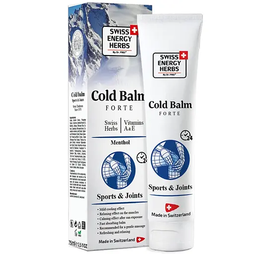 Бальзам охолоджуючий Swiss Energy Herbs Cold Balm Forte Sports & Joints швейцарські трави, вітаміни, ментол 75 мл - фото 1