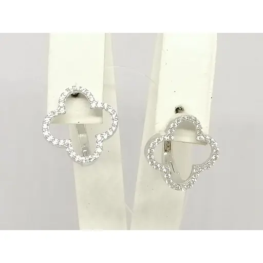 Срібні сережки Qvaliz з фіанітами. 90201126 - фото 4