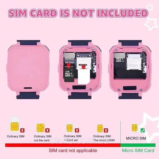 Смарт-часы PTHTECHUS X9 для детей, сенсорный экран, камера, будильник, плеер (Pink) - фото 2