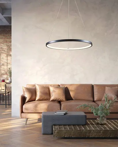 Подвесной светильник, люстра Goldlux 329158 Lea 1 Led 1x20W 4000K 2600Lm IP20 Черный - фото 3