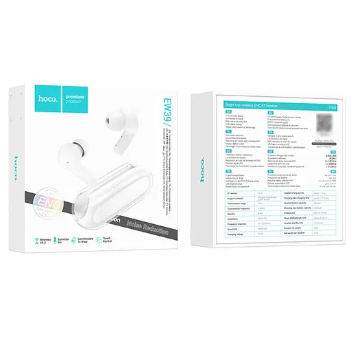 Навушники бездротові Hoco TWS EW39 вакуумні білий - фото 5