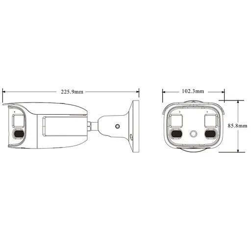 IP-видеокамера панорамная 4Mp*2 TVT TD-9482E3B-DP f=2.8mm, ИК+LED подсветка, 2 микрофона (77-00454) - фото 2