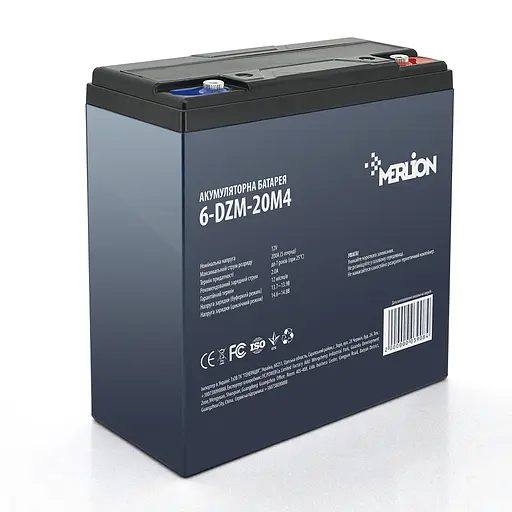 Тяговая аккумуляторная батарея AGM MERLION 6-DZM-20, 12V 20Ah M4 (181х77х167 мм) Q3 - фото 1