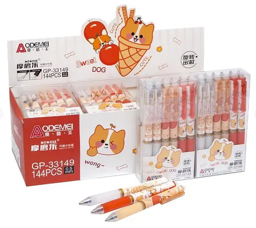 Ручка дитяча пиши-стирай Aodemei Cat, 0.5 мм, синя, 12 шт.