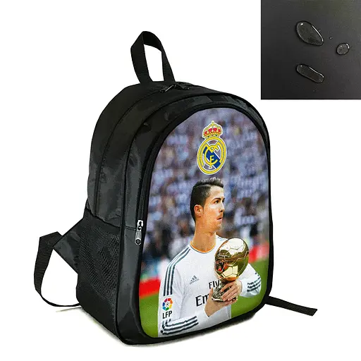 Рюкзак шкільний/міський 38×28см з принтом Кріштіану Роналду дитячий, підлітковий, спортивний, футболісту (4244)