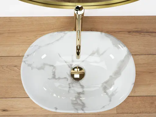 Умивальник Rea Amelia накладний marmo shiny REA-U8001, Мармур - фото 3