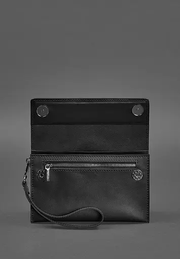 Шкіряний чоловічий клатч-барсетка 3.0 чорний краст - фото 6