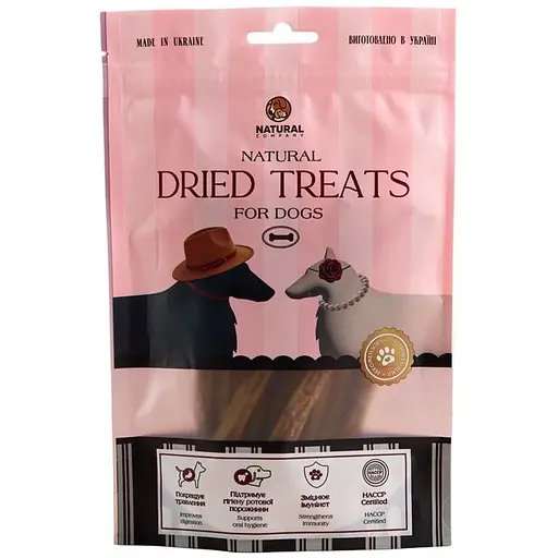 Ласощі для собак Natural м'ясні смужки з курятини 100 г