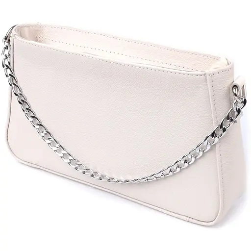 Сумка багет Shvigel с цепочкой и съемным ремешком из натуральной кожи 26.5х15х5.5 см sum0027032 - фото 1