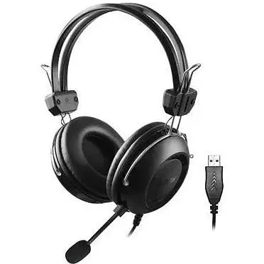 Наушники A4Tech HU-35 черный USB накладные регулятор громкости кабель 2 м - фото 1