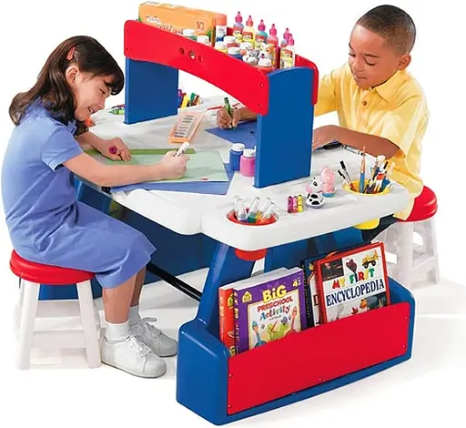 Двусторонний стол для творчества с двумя стульями Step 2 Creative Projects (829900) - фото 4