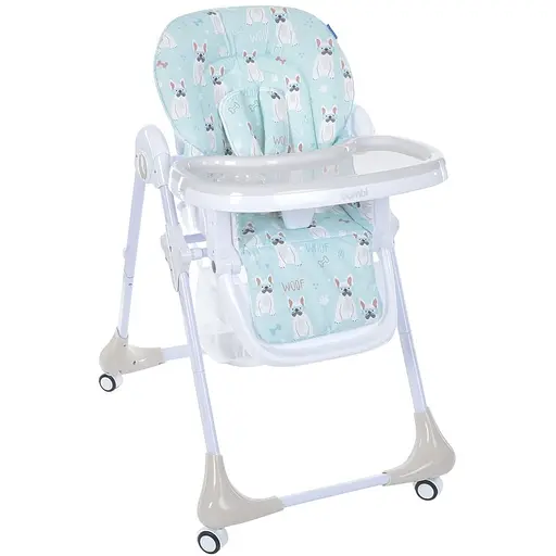 Мягкий стульчик для кормления Bambi M 3233 Puppy Boy Beige с корзиной для игрушек
