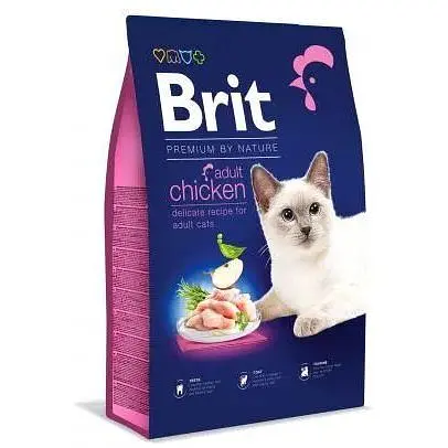 Сухой корм Brit Premium Cat Nature Adult Chicken для кошек с курицей 8 кг - фото 1