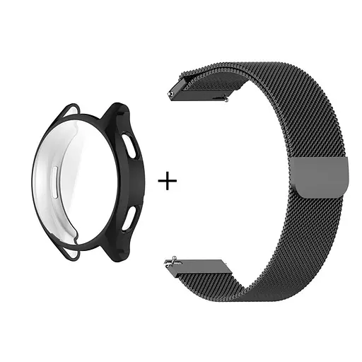 Комплект Tamister для годинника Xiaomi Watch 2 чорний (чохол + металевий ремінець 22 мм) - фото 2