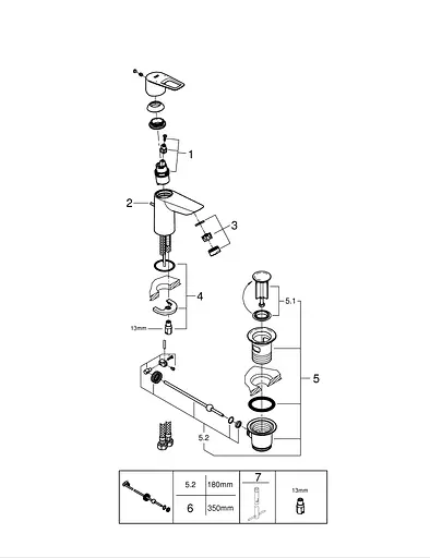 Змішувач для умивальника S-Size Grohe BauLoop New 23335001 Хром - фото 3