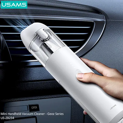 Портативний пилосос Usams US-ZB234 Mini Geoz Series 6000Pa 7800mAh White - фото 2