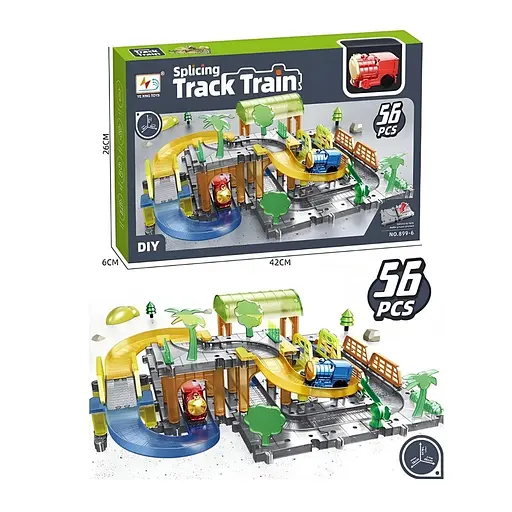 Залізничний трек 899-6, 57 деталей, локомотив із реалістичним дизайном - фото 3