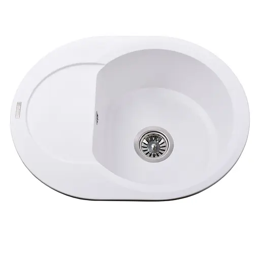 Гранитная мойка Globus Lux Moraine белый 600x470 мм А0007, Белый - фото 1