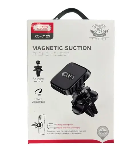 Холдер XO C123 Air outlet square magnetic Черный - фото 2