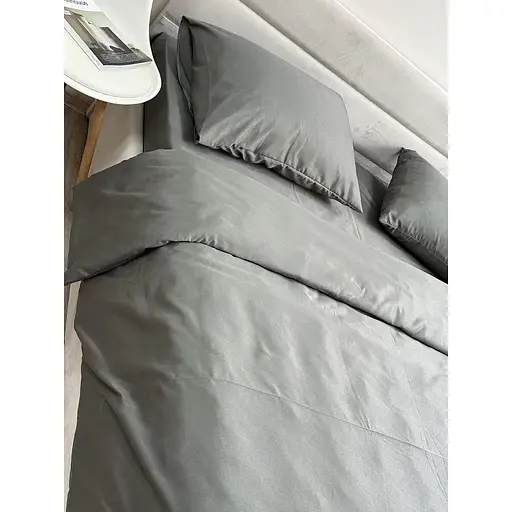 Комплект постільної білизни Ecotton Nid Grey півтораспальний полісатин сірий (25307) - фото 5