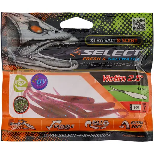 Силікон Select Victim V-Tail 2.5" #900 (7 шт/уп) - фото 2