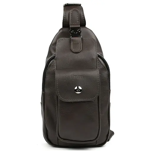 Модный рюкзак слинг на одну шлейку коричневый TARWA 17х7х33.5 см sum0028455 - фото 7