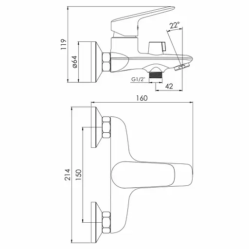 Смеситель для ванны Imprese Orlik f03209401CA Хром - фото 2