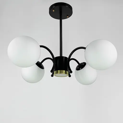 Стильная потолочная люстра на 4 плафона в черном корпусе Line.F K 19/4 BK - фото 2