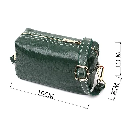 Сумка для женщин Vintage с двумя ремнями из натуральной кожи 19х11х9 см sum0029017 - фото 3