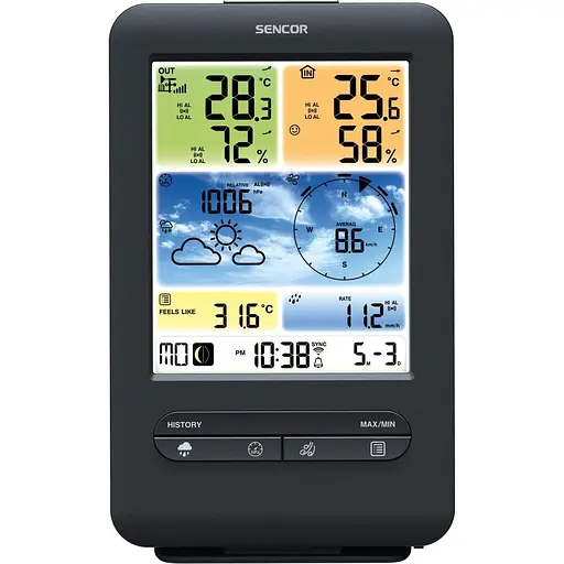 Умная метеостанция Sencor SWS 9898 WIFI черная [134779] - фото 5