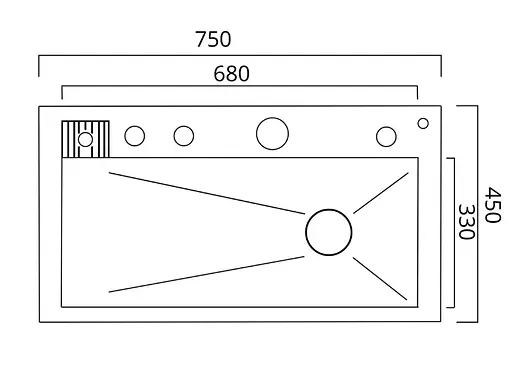 Кухонна мийка Platinum HANDMADE 75*45М (SP000041326) - фото 11