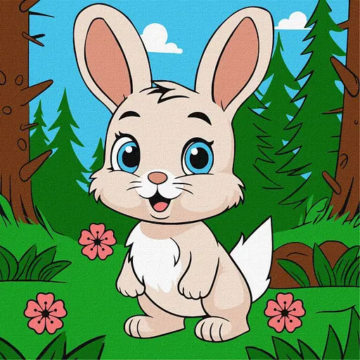 Картина по номерам "Чарівний зайчик" KHO6112 25х25 см