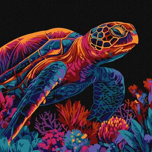 Картина за номерами "Загадкова черепаха" Ідейка KHO5182, 30х30 см - фото 1