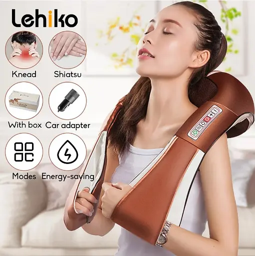 U-подібний масаж Шиацу Lehiko Електричний (6 кнопок) Бежевий - фото 2