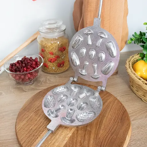 Форма для выпечки печенья на плите орешница "Лесное Ассорти" орешки шишки грибочки, ХЕАЗ 82520 - фото 3