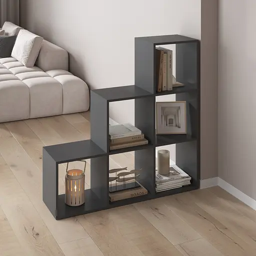 Книжная полка стеллаж Vays M-39 с 6 ячейками этажерка для дома игрушек и декора ЛДСП 108x29x108 см - фото 2