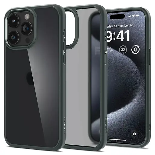 Прозорий чохол для iPhone 15 Pro Max (6.7") Spigen Ultra Hybrid Frost Green ACS06569 - фото 9