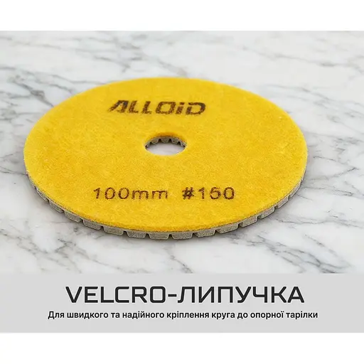 Круг алмазний Alloid Building Tools шліфувальний на липучці 100 мм зерно 150 (DD-63285) - фото 8