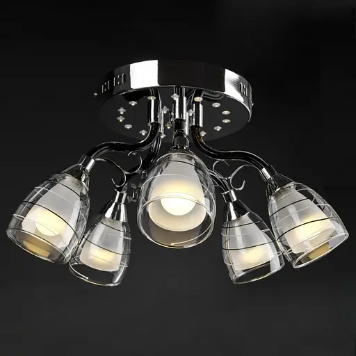 Люстра потолочная Brille с подсветкой LED E14 40W CH (LK-512S/5) - фото 4