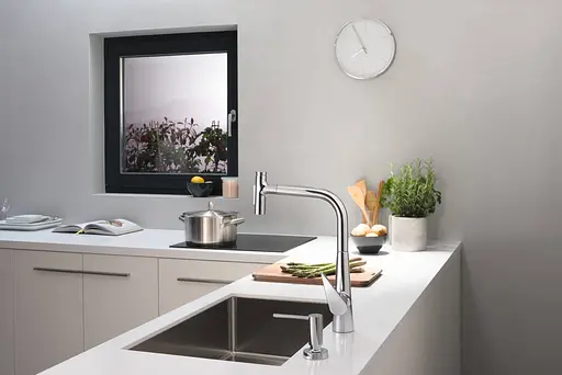 Змішувач Hansgrohe Talis Select 300 2jet кухонний з витяжним виливом Sbox 73867000 Хром - фото 3