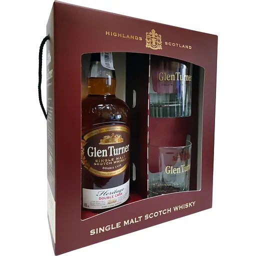Набор: виски Glen Turner Heritage Double Cask Single Malt Scotch Whisky 40% 0.7 л + 2 стакана