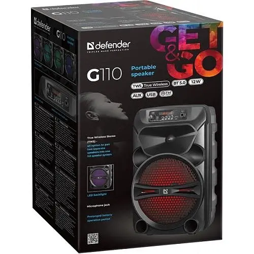 Портативна колонка Defender G110 12Вт АКБ з підсвічуванням - фото 5
