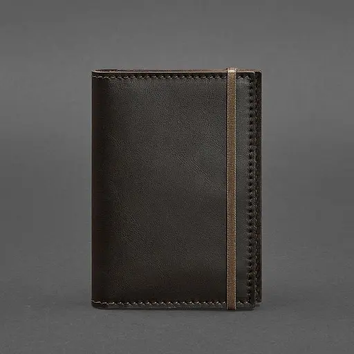 Шкіряна обкладинка для паспорта 2.0 темно-коричнева - фото 7